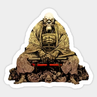 Samurai No. 2: Do Nothing that is of No Use - Miyamoto Musashi on a Dark Background Sticker